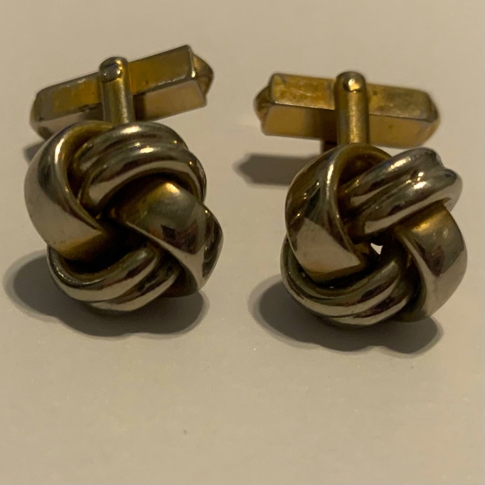 SWANK Duo Tone Knot Cuff Links